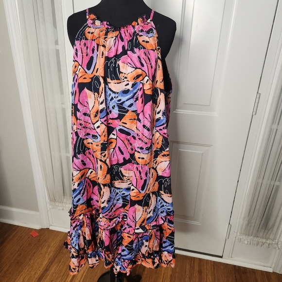 Tommy Hilfiger Dresses & Skirts - Tommy Hilfiger Pink and Orange Midi Dress